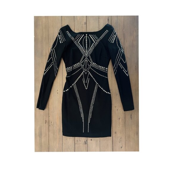 Bebe BodyCon Geometric Studded Dress - Small - Picture 1 of 8